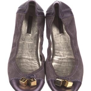 Louis Vuitton Dark Purple Flats with Gold Details